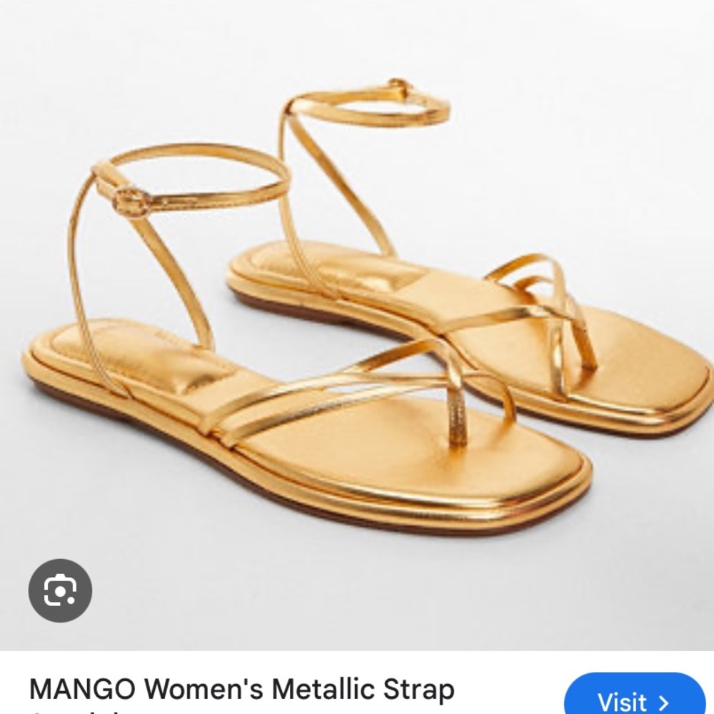 Mango Women's Shiny Gold Sandals